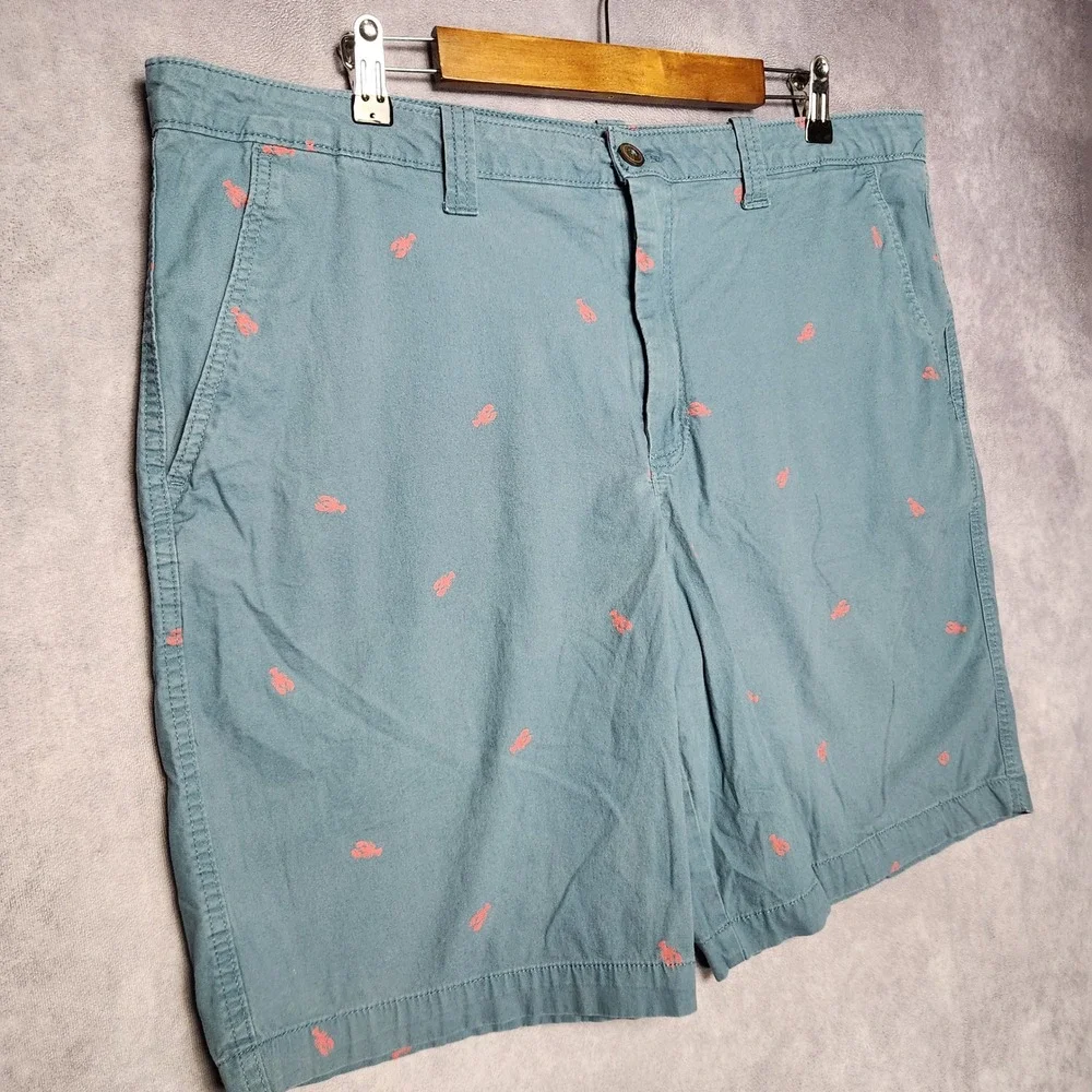Magellan Outdoors Mens 38 Blue Lobster Print All Over Chino Shorts Casual Summer